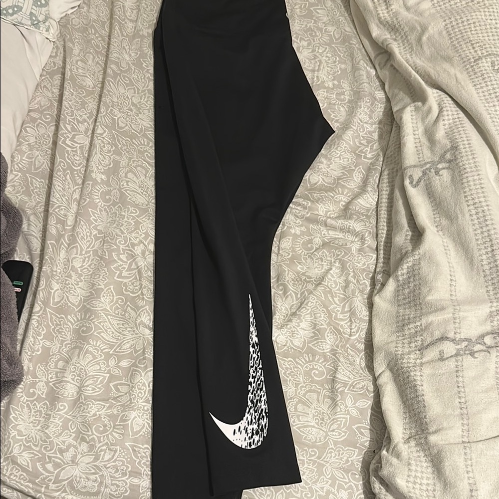 Black Leggings with White Nike Logo